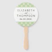 Groene poka Dots, Polka Dot Pattern, Stippen, brui Handwaaier (Achterkant)