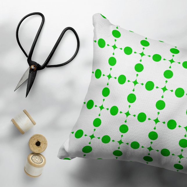 Groene poka Dots, Polka Dot Pattern, Stippen, gedo Accent Kussen (Creator heeft geüpload)