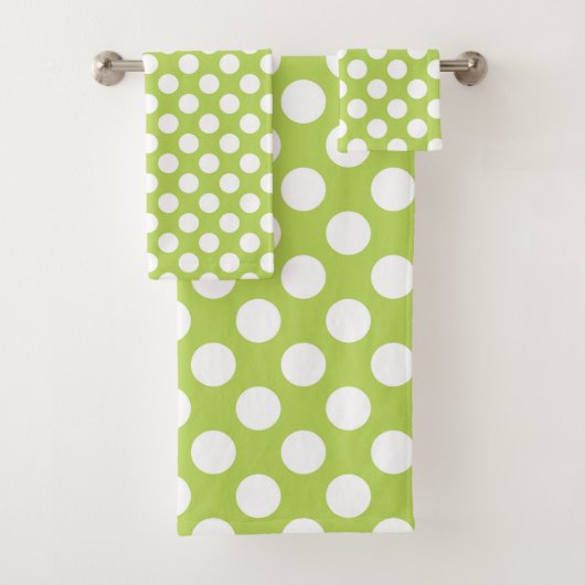Groene poka Dots, Polka Dot Pattern, Stippen, gedo Bad Handdoek (Insitu)