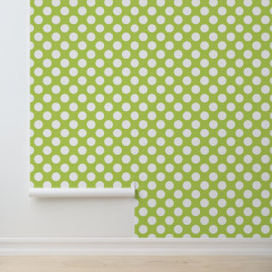 Groene poka Dots, Polka Dot Pattern, Stippen, gedo Behang