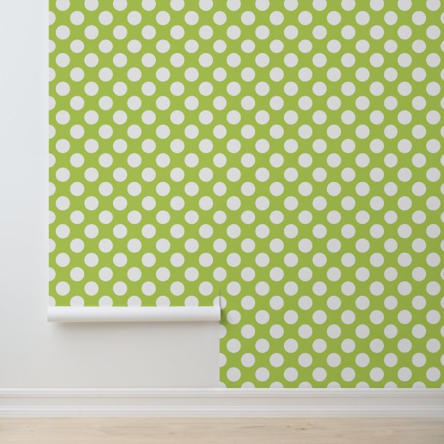 Groene poka Dots, Polka Dot Pattern, Stippen, gedo Behang (Applicatie)