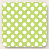 Groene poka Dots, Polka Dot Pattern, Stippen, gedo Bier Onderzetter (Voorkant)
