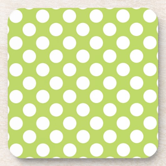 Groene poka Dots, Polka Dot Pattern, Stippen, gedo Bier Onderzetter (Voorkant)