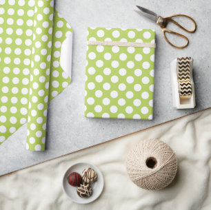 Groene poka Dots, Polka Dot Pattern, Stippen, gedo Cadeaupapier