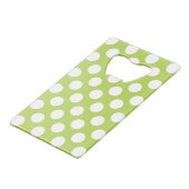 Groene poka Dots, Polka Dot Pattern, Stippen, gedo Creditkaart Flessenopener (Achterkant Gekanteld)