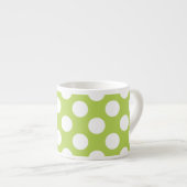 Groene poka Dots, Polka Dot Pattern, Stippen, gedo Espresso Kop (Voorkant rechts)