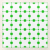 Groene poka Dots, Polka Dot Pattern, Stippen, gedo Glazen Onderzetter (Voorkant)
