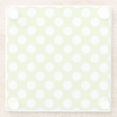 Groene poka Dots, Polka Dot Pattern, Stippen, gedo Glazen Onderzetter (Achterkant)