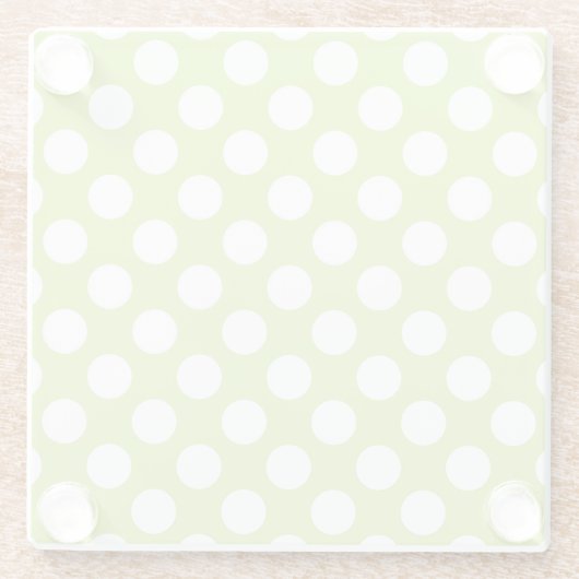 Groene poka Dots, Polka Dot Pattern, Stippen, gedo Glazen Onderzetter (Achterkant)