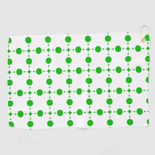 Groene poka Dots, Polka Dot Pattern, Stippen, gedo Golfhanddoek (Horizontaal)
