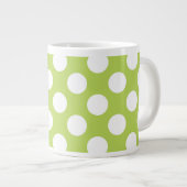 Groene poka Dots, Polka Dot Pattern, Stippen, gedo Grote Koffiekop (Voorkant rechts)