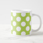 Groene poka Dots, Polka Dot Pattern, Stippen, gedo Grote Koffiekop (Rechts)
