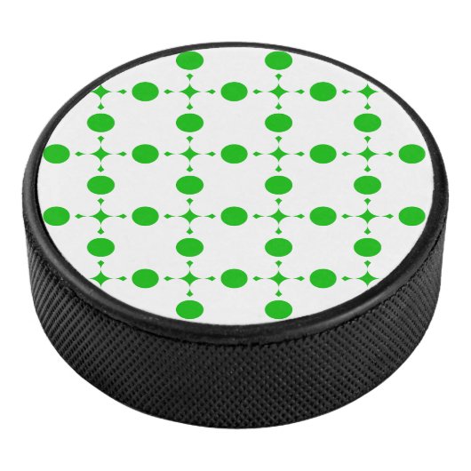 Groene poka Dots, Polka Dot Pattern, Stippen, gedo Hockey Puck (3/4)