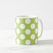 Groene poka Dots, Polka Dot Pattern, Stippen, gedo Koffiemok (Voorkant rechts)