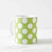 Groene poka Dots, Polka Dot Pattern, Stippen, gedo Koffiemok (Voorkant links)