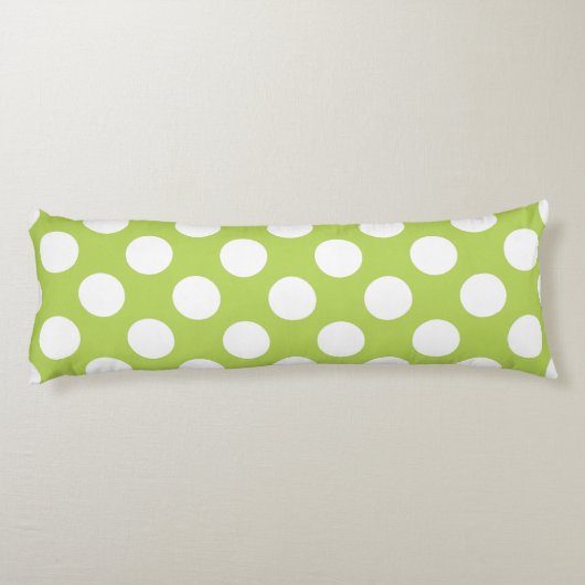 Groene poka Dots, Polka Dot Pattern, Stippen, gedo Lichaamskussen (Achterkant)