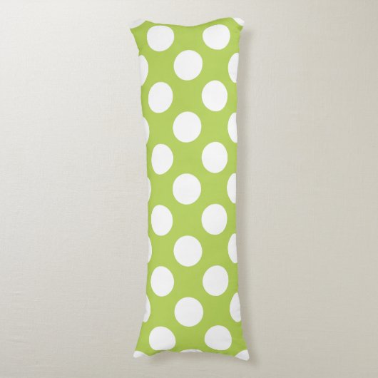 Groene poka Dots, Polka Dot Pattern, Stippen, gedo Lichaamskussen (Voorkant Verticaal)