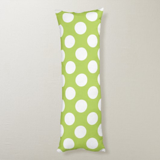 Groene poka Dots, Polka Dot Pattern, Stippen, gedo Lichaamskussen (Achterkant (Verticaal))