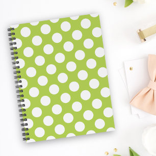 Groene poka Dots, Polka Dot Pattern, Stippen, gedo Notitieboek