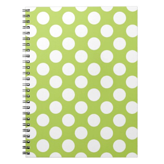 Groene poka Dots, Polka Dot Pattern, Stippen, gedo Notitieboek (Voorkant)