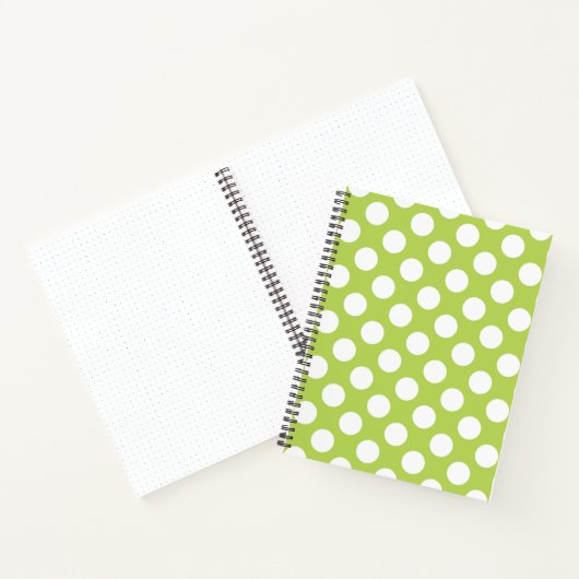 Groene poka Dots, Polka Dot Pattern, Stippen, gedo Notitieboek (Binnen)