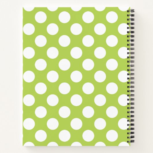 Groene poka Dots, Polka Dot Pattern, Stippen, gedo Notitieboek (Achterkant)