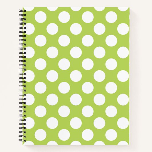 Groene poka Dots, Polka Dot Pattern, Stippen, gedo Notitieboek (Voorkant)