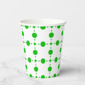 Groene poka Dots, Polka Dot Pattern, Stippen, gedo Papieren Bekers (Achterkant)