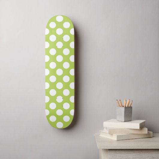 Groene poka Dots, Polka Dot Pattern, Stippen, gedo Persoonlijk Skateboard (Muurkunst)