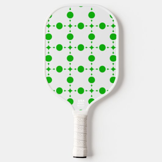 Groene poka Dots, Polka Dot Pattern, Stippen, gedo Pickleball Paddle (Achterkant)