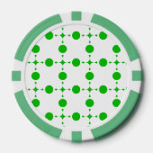 Groene poka Dots, Polka Dot Pattern, Stippen, gedo Poker Chips (Voorkant)
