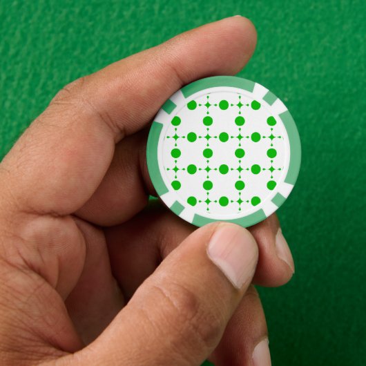 Groene poka Dots, Polka Dot Pattern, Stippen, gedo Poker Chips (Hand)