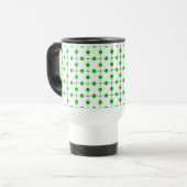 Groene poka Dots, Polka Dot Pattern, Stippen, gedo Reisbeker (Voorkant links)