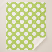 Groene poka Dots, Polka Dot Pattern, Stippen, gedo Sherpa Deken (Voorkant)