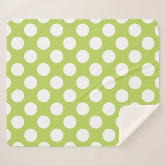 Groene poka Dots, Polka Dot Pattern, Stippen, gedo Sherpa Deken (Voorkant (horizontaal))