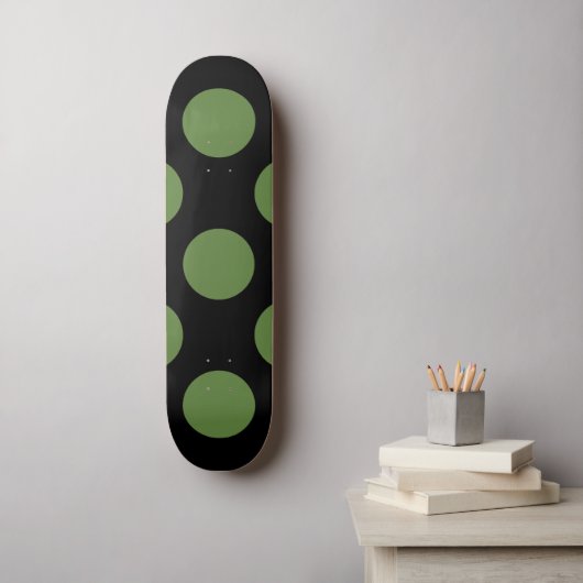 Groene poka Dots, Polka Dot Pattern, Stippen, gedo Skateboard (Muurkunst)