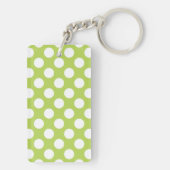 Groene poka Dots, Polka Dot Pattern, Stippen, gedo Sleutelhanger (achterkant)