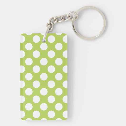Groene poka Dots, Polka Dot Pattern, Stippen, gedo Sleutelhanger (achterkant)
