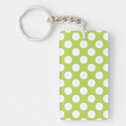Groene poka Dots, Polka Dot Pattern, Stippen, gedo Sleutelhanger (Voorkant)
