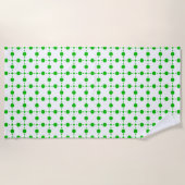 Groene poka Dots, Polka Dot Pattern, Stippen, gedo Strandlaken (Voorkant)
