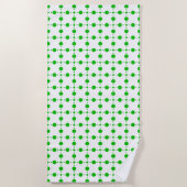Groene poka Dots, Polka Dot Pattern, Stippen, gedo Strandlaken (Voorkant)
