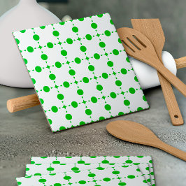 Groene poka Dots, Polka Dot Pattern, Stippen, gedo Tegeltje