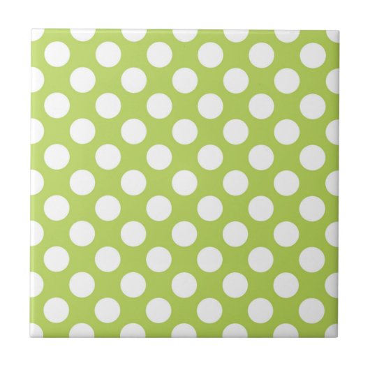 Groene poka Dots, Polka Dot Pattern, Stippen, gedo Tegeltje (Voorkant)
