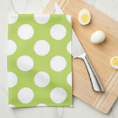 Groene poka Dots, Polka Dot Pattern, Stippen, gedo Theedoek (Quarter Fold)