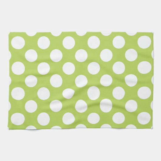 Groene poka Dots, Polka Dot Pattern, Stippen, gedo Theedoek (Horizontaal)