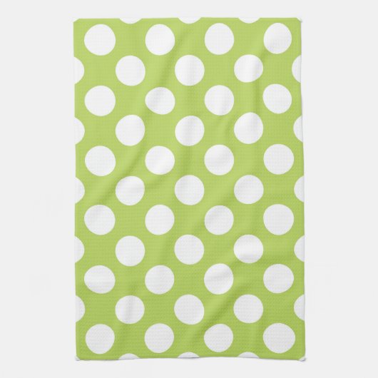 Groene poka Dots, Polka Dot Pattern, Stippen, gedo Theedoek (Verticaal)