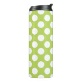 Groene poka Dots, Polka Dot Pattern, Stippen, gedo Thermosbeker (Gedraaid links)