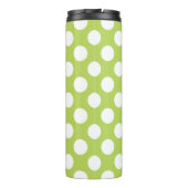 Groene poka Dots, Polka Dot Pattern, Stippen, gedo Thermosbeker (Achterkant)