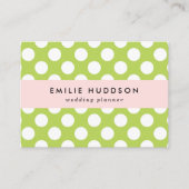 Groene poka Dots, Polka Dot Pattern, Stippen, gedo Visitekaartje (Voorkant)