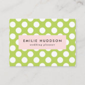 Groene poka Dots, Polka Dot Pattern, Stippen, gedo Visitekaartje (Voorkant)